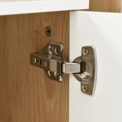 Buffet 140 X 20 X 85 Avec 1 Porte, 3 Tiroirs, 2 Compartiments En Verre, Meuble De Rangement De Large Espace, Commode D’étagère Pour Salon Ou Cuisine, Blanc -Homcomes Boutique 100281796 3