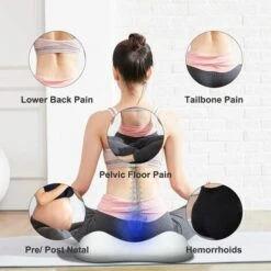 Coussin De Siège, Coussin Chaise Bureau Mémoire De Forme, Coussin Coccyx Pour Soulager Hémorroïdes, Douleurs Lombaires Et Sciatique, Coussin Ergonomique Pour Chaise Bureau Voiture, Gris 45040095mm -Ve -Homcomes Boutique 100345482 3