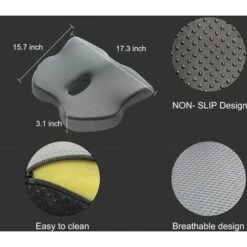 Coussin De Siège, Coussin Chaise Bureau Mémoire De Forme, Coussin Coccyx Pour Soulager Hémorroïdes, Douleurs Lombaires Et Sciatique, Coussin Ergonomique Pour Chaise Bureau Voiture, Gris 45040095mm -Ve -Homcomes Boutique 100345482 4