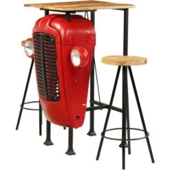 Meuble De Bar 3 Pcs Bois Massif De Manguier 60x60x107 Cm VidaXL