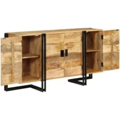 Buffet Bois De Manguier Massif 150 X 40 X 80 Cm VidaXL -Homcomes Boutique 10561723 4