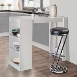 Table De Bar BARTH 2 à 4 Personnes Bois Blanc Plateau Blanc 9 Table De Bar BARTH 2 à 4 Personnes Bois Blanc Plateau Blanc -Homcomes Boutique 11119477 4