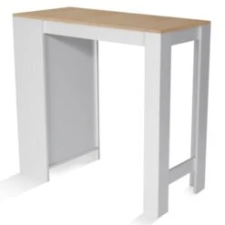 Table De Bar BARTH 2 à 4 Personnes Bois Blanc Plateau Façon Hêtre 8 Table De Bar BARTH 2 à 4 Personnes Bois Blanc Plateau Façon Hêtre -Homcomes Boutique 11119479 3