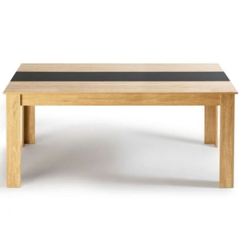 Table à Manger GEORGIA 8 Personnes Imitation Hêtre Et Noire 160 X 90 Cm 5 Table à Manger GEORGIA 8 Personnes Imitation Hêtre Et Noire 160 X 90 Cm – Image 3