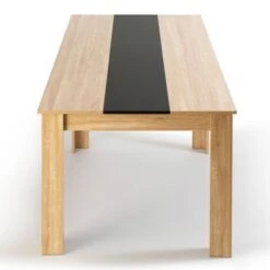 Table à Manger GEORGIA 8 Personnes Imitation Hêtre Et Noire 160 X 90 Cm 10 Table à Manger GEORGIA 8 Personnes Imitation Hêtre Et Noire 160 X 90 Cm -Homcomes Boutique 11999862 4