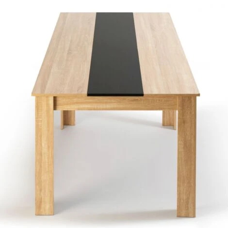 Table à Manger GEORGIA 8 Personnes Imitation Hêtre Et Noire 160 X 90 Cm 6 Table à Manger GEORGIA 8 Personnes Imitation Hêtre Et Noire 160 X 90 Cm – Image 4