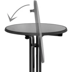 Beautissu Table Haute Pliante Outdoor Sylt Gris, 70cm (∅) -Homcomes Boutique 12432268 4
