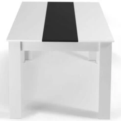 Table à Manger GEORGIA 6 Personnes Blanche Et Noire 140 X 90 Cm -Homcomes Boutique 12692087 4