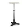 Patras-XS Table De Bistrot Plateau Ø 30cm Fonte & Marbre Blanc