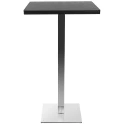 Table De Bar Design Carrée Noire L60 Cm JORY