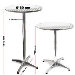 Table Bistro Haute De Bar Aluminium Pliable Réglage En Hauteur 74/114cm Ø60cm Meuble Terrasse Salon 11 Table Bistro Haute De Bar Aluminium Pliable Réglage En Hauteur 74/114cm Ø60cm Meuble Terrasse Salon -Homcomes Boutique 13875324 5