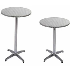 Bc-elec - BS11011-6 Table Haute De Bar / Réception Ø60Cm, Mange Debout En Aluminium, H: 70 Ou 110 Cm