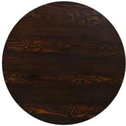 Table Haute Mange Debout Bar Bistrot MDF Et Acier Rond 80 Cm Frêne Foncé Marron -Homcomes Boutique 14120752 4