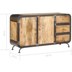 Buffet 140 X 40 X 80 Cm Bois De Manguier Massif VidaXL -Homcomes Boutique 14790372 3