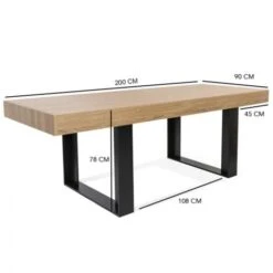 Table à Manger PHOENIX 10 Personnes Bois Et Noir 225 Cm -Homcomes Boutique 14930206 4