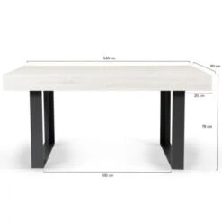 Table à Manger PHOENIX 6 Personnes Bois Gris 160 Cm -Homcomes Boutique 15092128 4