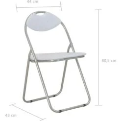 Chaises Pliantes à Manger Lot De 2 Blanc Similicuir VidaXL -Homcomes Boutique 15093043 3