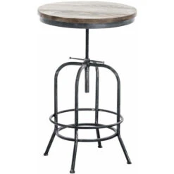 Table De Bar Brighton Ø 60 Cm Antique Argenté