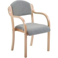 Chaise Empilable Devonshire Avec Accoudoirs Piètement Bois Gris Certeo