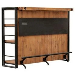 Bar Métal Et Acacia Style Industriel - WORKSHOP