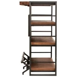 Bar Métal Et Acacia Style Industriel - WORKSHOP -Homcomes Boutique 15934450 4