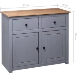 Buffet Gris 93x40x80 Cm Pin Solide Assortiment Panama VidaXL -Homcomes Boutique 16633781 3