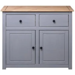 Buffet Gris 93x40x80 Cm Pin Solide Assortiment Panama VidaXL -Homcomes Boutique 16633781 5