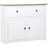 Buffet Blanc 93x40x80 Cm Pin Gamme Panama VidaXL