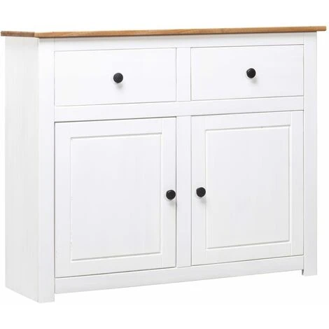Buffet Blanc 93x40x80 Cm Pin Gamme Panama VidaXL 3 Buffet Blanc 93x40x80 Cm Pin Gamme Panama VidaXL