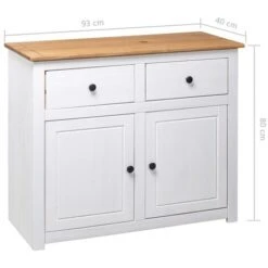 Buffet Blanc 93x40x80 Cm Pin Gamme Panama VidaXL 9 Buffet Blanc 93x40x80 Cm Pin Gamme Panama VidaXL -Homcomes Boutique 16633783 3