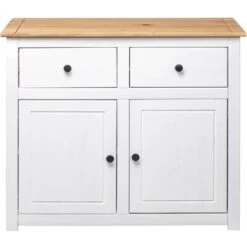 Buffet Blanc 93x40x80 Cm Pin Gamme Panama VidaXL 11 Buffet Blanc 93x40x80 Cm Pin Gamme Panama VidaXL -Homcomes Boutique 16633783 5