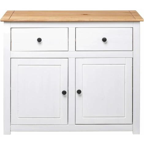 Buffet Blanc 93x40x80 Cm Pin Gamme Panama VidaXL 7 Buffet Blanc 93x40x80 Cm Pin Gamme Panama VidaXL – Image 5
