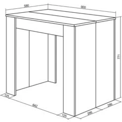 Skraut Home - Table Console Extensible Jusqu'à 140 Cm - 78 X 90 X 50 Cm - Finition Blanc -Homcomes Boutique 16949516 4
