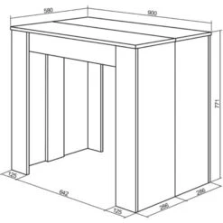 Skraut Home - Table Console Extensible +rallonges Jusqu'à 237 Cm - 78 X 90 X 50 Cm - Blanc -Homcomes Boutique 16949519 4