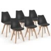 Lot De 6 Chaises Scandinaves SARA Noires Pour Salle à Manger -Homcomes Boutique 18254452 1