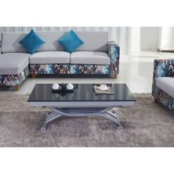 MARCO - Table Basse Relevable Noir Et Gris 2 Allonges -Homcomes Boutique 18397034 5