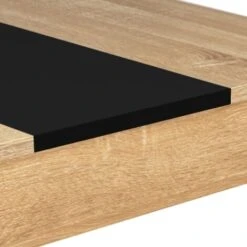 Table à Manger ROZY 4 Personnes Imitation Hêtre Et Noire 110 Cm -Homcomes Boutique 18400126 4