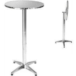 Mange Debout Aluminium Diamètre Table 60 Cm Diamètre Pied 5,8 Cm Pliable Hauteur Réglable 74/114 Cm Gris -Homcomes Boutique 18422762 3