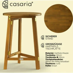 Table Haute Pliable En Bois Massif Naturel 110cm Hauteur Ø 78 Cm Bar Fête Bistrot Jardin évènements Anniversaire -Homcomes Boutique 18473119 3