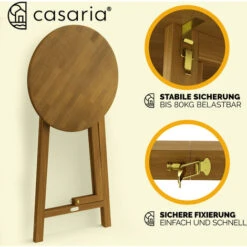 Table Haute Pliable En Bois Massif Naturel 110cm Hauteur Ø 78 Cm Bar Fête Bistrot Jardin évènements Anniversaire -Homcomes Boutique 18473119 5