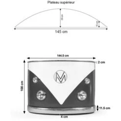 Meuble Bar Noir Avec Plateau En Bois De Manguier Combi -Homcomes Boutique 18478863 3