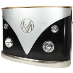 Meuble Bar Noir Avec Plateau En Bois De Manguier Combi -Homcomes Boutique 18478863 5