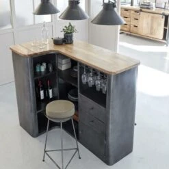 Meuble Bar En Angle En Métal Locker -Homcomes Boutique 18479436 3