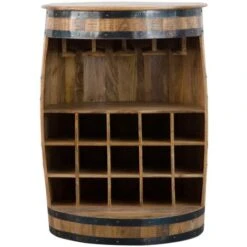 Bar Tonneau En Bois De Manguier Et Métal Solal