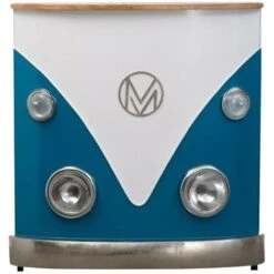 Meuble Bar Bleu Avec Plateau En Bois De Manguier Combi