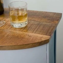 Meuble Bar Bleu Avec Plateau En Bois De Manguier Combi -Homcomes Boutique 18512829 5