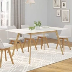 Table Scandinave Extensible INGA 120-160 Cm Blanche -Homcomes Boutique 18592505 2