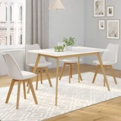 Table Scandinave Extensible INGA 120-160 Cm Blanche -Homcomes Boutique 18592505 4