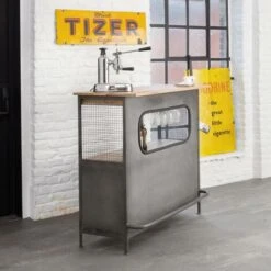 Meuble Bar En Métal Gris Arsène -Homcomes Boutique 18777490 3