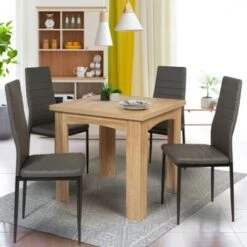 Table à Manger Extensible DONA 6-8 Personnes Hêtre 80-160cm -Homcomes Boutique 18777851 4